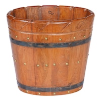 Picture of Heritage Touch Wooden Flower Vase, 16 x 12.5 x 14.6cm, Brown