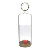 Picture of Heritage Touch Antique Brass Hanging Candle Holder with Glass, Clear & Gold