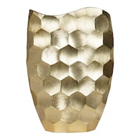 Heritage Touch Decorative Flower Vase, 14 x 6.5 x 19.5cm, Gold
