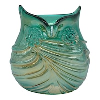 Heritage Touch Owl Decorative Flower Vase, 15.5 x 11.5 x 15cm, Teal