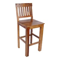 Heritage Touch Indian Teak Wood Bar Chair, 47 x 45 x 110cm, Brown