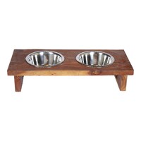 Heritage Touch Dog Feeder with 2 Bowls, 49.5 x 24.5 x 13cm, Brown