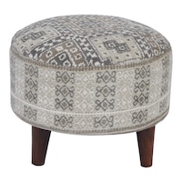 Picture of Heritage Touch Handmade Mudda Cushioned Stool, 42.5 x 34cm, Brown & Cream