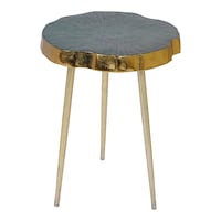 Picture of Heritage Touch 3-Legged Side Table with Green Enamel, Green & Gold