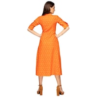 Picture of NIIBHZ Women's Printed A-line Dress, NIBZ0933410, Orange
