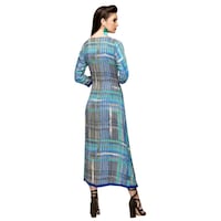 NIIBHZ Women's Printed Potli A-line Dress, NIBZ0933415, Blue