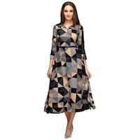 Picture of NIIBHZ Women's Geometric Printed Collared Dress, NIBZ0933405, Multicolour