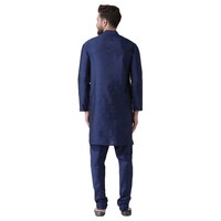 Hangup Men's Solid Casual Kurta & Pyjama Set, BGNA939338, Navy Blue