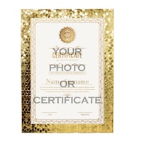 Glitter PVC Documents Frame, A4, Gold (Photo Not Included)