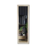 Full Length Mirror with Stand & PVC Frame, 143.5 x 43.5cm, Off White