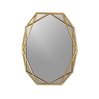 Oval Decorative Wall Mirror with Brass Frame, 90.5 x 70cm, Gold