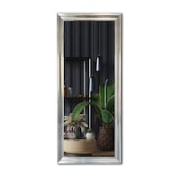 Full Length Mirror with Stand & PVC Frame, 174 x 74cm, Silver