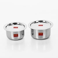Sumeet Stainless Steel Cookware Set with Lid, 2 Pcs