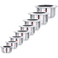 Picture of Sumeet Stainless Steel Tope/Patila/Cookware with Lid, 8 Pcs