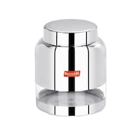 Sumeet Stainless Steel Circular Transparent Storage Container, 1.5 L