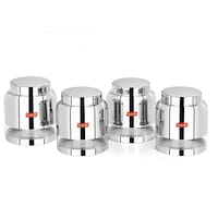 Picture of Sumeet Stainless Steel Circular Transparent Storage Container, 4 Pcs