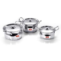 Picture of Sumeet Stainless Steel Handi with Lid, 3 Pcs