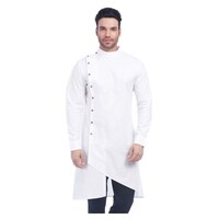 Straina Fashion Cotton Regular Fit Solid Kurta, ALSI940183, White