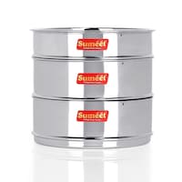 Picture of Sumeet Stainless Steel Deep + Flat Stackable Container, 3 Pcs