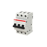 ABB Miniature Circuit Breaker, 3P Poles, 10A Curve C, S203-C10, Set of 2