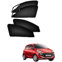 Picture of Kozdiko Car Sunshades with Magnetic Zipper for Hyundai Santro, KZDO393356, 4Packs, Black