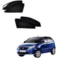 Picture of Kozdiko Car Sunshades with Magnetic Zipper for Tata Indica Vista, KZDO393318, 4Packs, Black