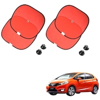 Picture of Kozdiko Chipokoo Car Window Side Sunshade Curtains for  Honda Jazz, 4Sets, Red