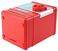 Kids Mini Electronic Money Bank Coin Cash Saving Box,Red