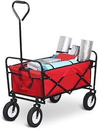 Folding Camping Multi-Function Shopping Cart R-2020, Red