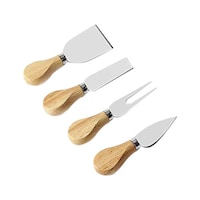 Picture of Steel Stainless Cheese Knives With Bamboo Wood Handle, Pack of 4 pcs