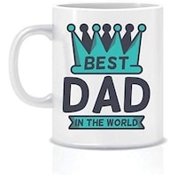 Picture of Best Dad In The World King Ceramic Coffee Mug, White
