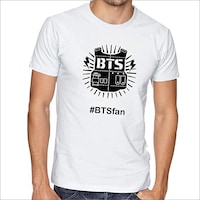 BTS Round Neck T-Shirt for Unisex, White