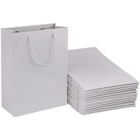 Kraft White Paper Gift Bags, Pack of 50pcs