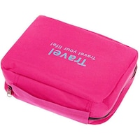 Multi Pocket Cosmetic Hanging Bag- Pink