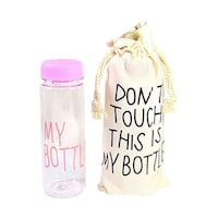 Picture of My Bottle Plastic Water Bottle, Pink, With Cotton Pouch