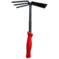 Yardwe 4Pcs Small Hand Gardening Tools Set Metal Shovels Rakes, Red