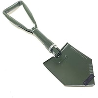 Hylan Tri-Fold Folding Shovel for Camping and Hiking with Case, Green