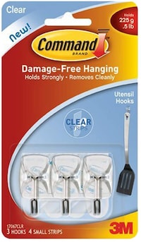 Command Plastic Small Wire Hooks Pack Of 3, Clear