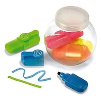 Picture of 5 Highlighters In Tansparent Plastic Container