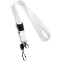 20Mm White Polyester Lanyard X 12 Pieces