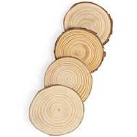 4 Pieces Natural Pine Wood Tea Coaster Set