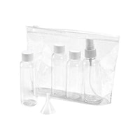 Airtight Cosmetic Bag with Spray Bottles - 5 Bottles