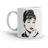 Picture of Audrey Hepburn Ceramic Coffee Mug, White