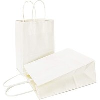 Azowa White Kraft Paper Bags Party Supplies, Pack of 12 Pcs