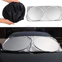 Car Sunshade, Silver, 150 X 70 cm