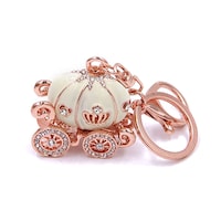 Picture of Fashion Keychain in The Design of Carriage, White & Rose Gold