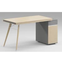 Neo Front Computer Desk, Grey & Beige