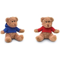 Teddy Bear Plush Wearing A Hooded Sweater, Pack Of 2 Pieces