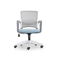 Picture of Neo Front Computer Desk Mesh Chair with Recliner, Blue & Grey