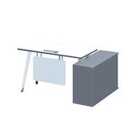 Picture of Neo Front MDF Drafting Table, 1.2 m, White & Grey